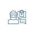 Hacking access system line icon concept. Hacking access system flat  vector symbol, sign, outline illustration. Royalty Free Stock Photo