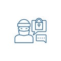 Hacking access system line icon concept. Hacking access system flat  vector symbol, sign, outline illustration. Royalty Free Stock Photo