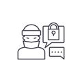 Hacking access system line icon concept. Hacking access system vector linear illustration, symbol, sign Royalty Free Stock Photo
