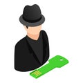 Hacking attack icon, isometric style Royalty Free Stock Photo