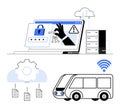 Cybersecurity Risks in Smart Transportation Systems with Cloud Data and Connectivity Royalty Free Stock Photo