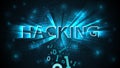 Hacking background, abstract hacking system. Hacker attack, broken falling binary code, matrix background with digits, big data
