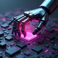 Hacking computer CPU, data cyber attack crime concept