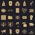 Hacking icons set, simple style Royalty Free Stock Photo