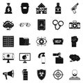 Hacking icons set, simple style Royalty Free Stock Photo