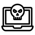 Hacking, laptop Isolated Vector icon which can easily modify or edit Royalty Free Stock Photo