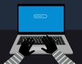 Hacking password protection. password hacker hacks into the computer. Hacker secutriy steal your data and system with code Royalty Free Stock Photo