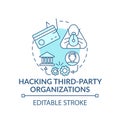 Hacking third-party organizations concept icon
