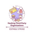 Hacking third-party organizations concept icon