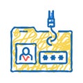 hacking user folder icon doodle illustration Royalty Free Stock Photo