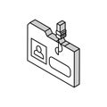 hacking user folder isometric icon vector illustration