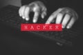 Hacking virus entering in the system. Hacker stealing data Royalty Free Stock Photo