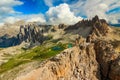 Hackly mountain ridges,Dolomites,Italy Royalty Free Stock Photo