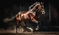 Hackney show horse captured in a classic driving competition showcasing its striking presence elegant gait and refined form. image