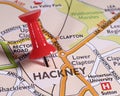 Hackney on a UK Map Royalty Free Stock Photo