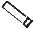 Hacksaw black icon. Wood cutting lumberjack tool