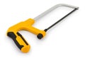 Hacksaw with black and yellow handle isolated on white background Royalty Free Stock Photo