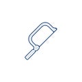 Hacksaw icon. Camping saw simple icon. hacksaw hand drawn pen style line icon Royalty Free Stock Photo