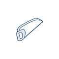 hacksaw icon. Camping saw simple icon. hacksaw hand drawn pen style line icon Royalty Free Stock Photo
