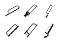 Hacksaw icon set, simple style Royalty Free Stock Photo