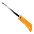 Hacksaw. One orange saw design. Hacksaw isolated on white background. Royalty Free Stock Photo