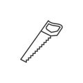 Hacksaw vector concept outline icon. Hand saw linear symbol Royalty Free Stock Photo