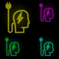 had, socket icon neon color set icon. Simple thin line, outline vector of business icons for ui and ux, website or mobile Royalty Free Stock Photo