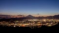 Hadano city night scape view with mountain Fuji