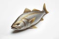 Haddock fish isolated on solid white background. ai generative