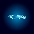 haddock icon. Detailed set of sea foods illustrations in neon style. Signs and symbols can be used for web, logo, mobile app, UI, Royalty Free Stock Photo