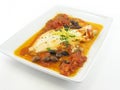 Haddock in a red sauce