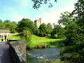 Haddon Hall and river Wye, Derbyshire Royalty Free Stock Photo