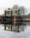 HADEMSDORF NIEDERSACHSEN, GERMANY JANUARY 06: Flood gates lock on the river Aller i Royalty Free Stock Photo