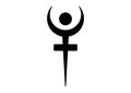 Hades or Pluto Astrology Alphabet Symbol, dwarf planet or planetoid. Astrological mystic hieroglyphic sign. Astrological calendar