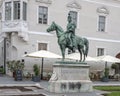 Hadik Andras bronze equestrian statue, Budapest, Hungary Royalty Free Stock Photo