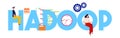 Hadoop Concept of Big Data open-source software utilities using a network of many computers to solve problems Royalty Free Stock Photo