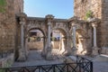 Hadrian gate of old town Antalya Royalty Free Stock Photo