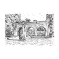 Hadrian`s Gate. Antalya, Turkey. Graphic sketch