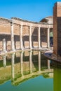 Maritime Theatre at Hadrian`s Villa, large Roman archaeological complex at Tivoli, province of Rome, Lazio, central Italy. Royalty Free Stock Photo