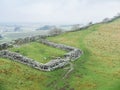 Hadrian`s Wall near Cawfields Quarry, England