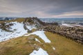 Hadrian`s Wall at Walltown in winter Royalty Free Stock Photo