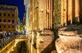 Hadrian Temple ancient wall with colonnade at Piazza di Pietra square in historic center of Rome in Italy Royalty Free Stock Photo