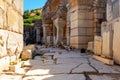 Hadrian temple and columns on curetes street Ephesus ancient ciity Royalty Free Stock Photo