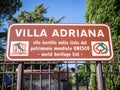 Hadrian's Villa information sign, Tivoli, Italy