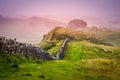 Hadrians wall as the mist was starting to decend