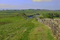Hadrians Wall with Cawfields Lake and Milecastle 42, Northumberland, England