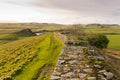 Hadrians Wall and Cawfields quarry beyond