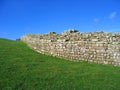 Hadrians Wall in Northumberland National Park at Housesteads Roman Camp, Northern England, Britain