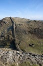 Hadrians Wall Sycamore Gap Royalty Free Stock Photo