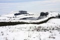 Hadrians Wall in winter Royalty Free Stock Photo